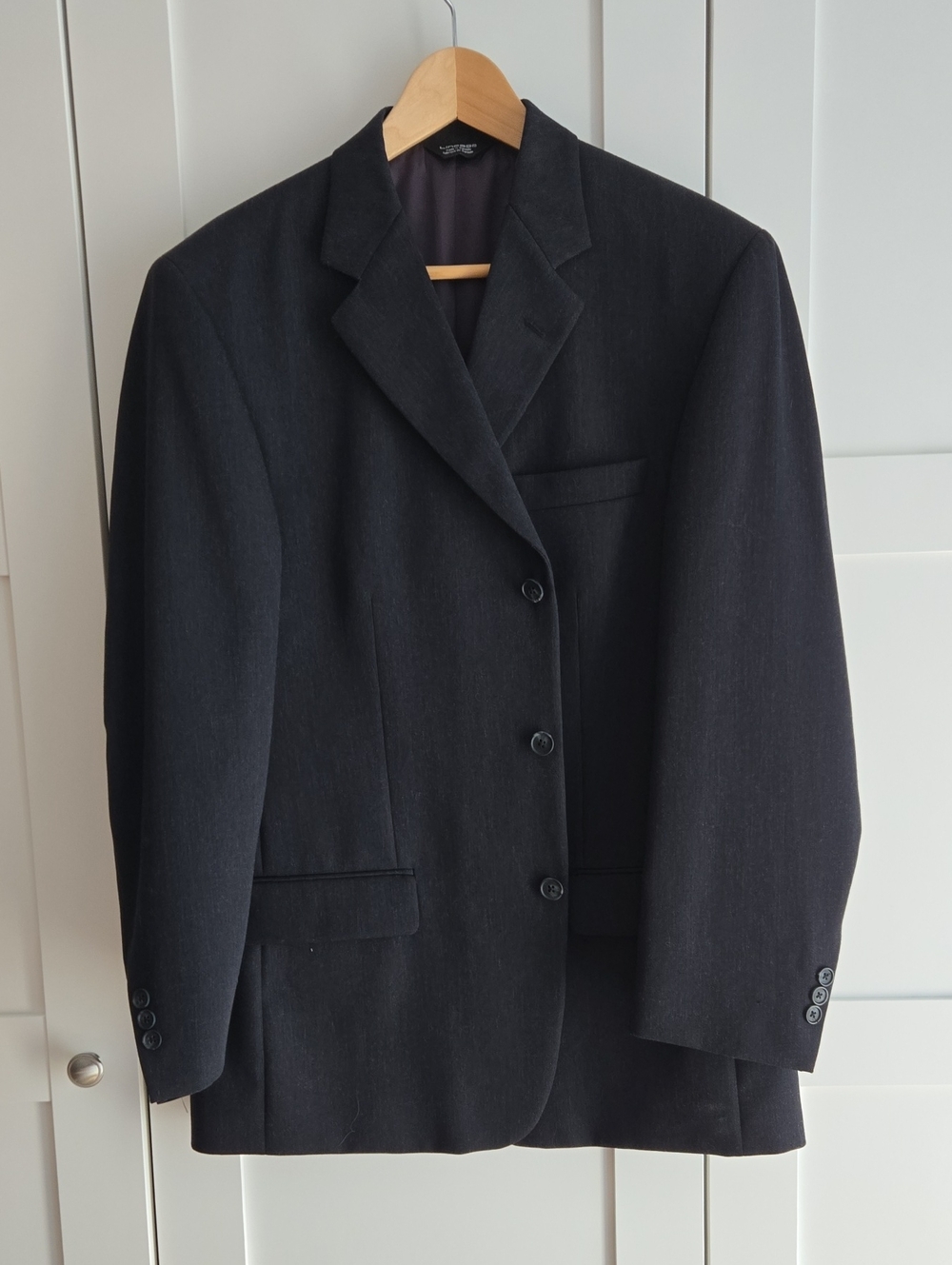 Moore's Vintage Pure New Wool Blazer | Made in Canada | Men's 42R | Charcoal